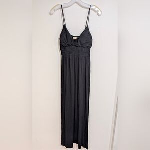 Pretty Good Junior's Large Black Maxi Dress Triangle Top Spaghetti Strap